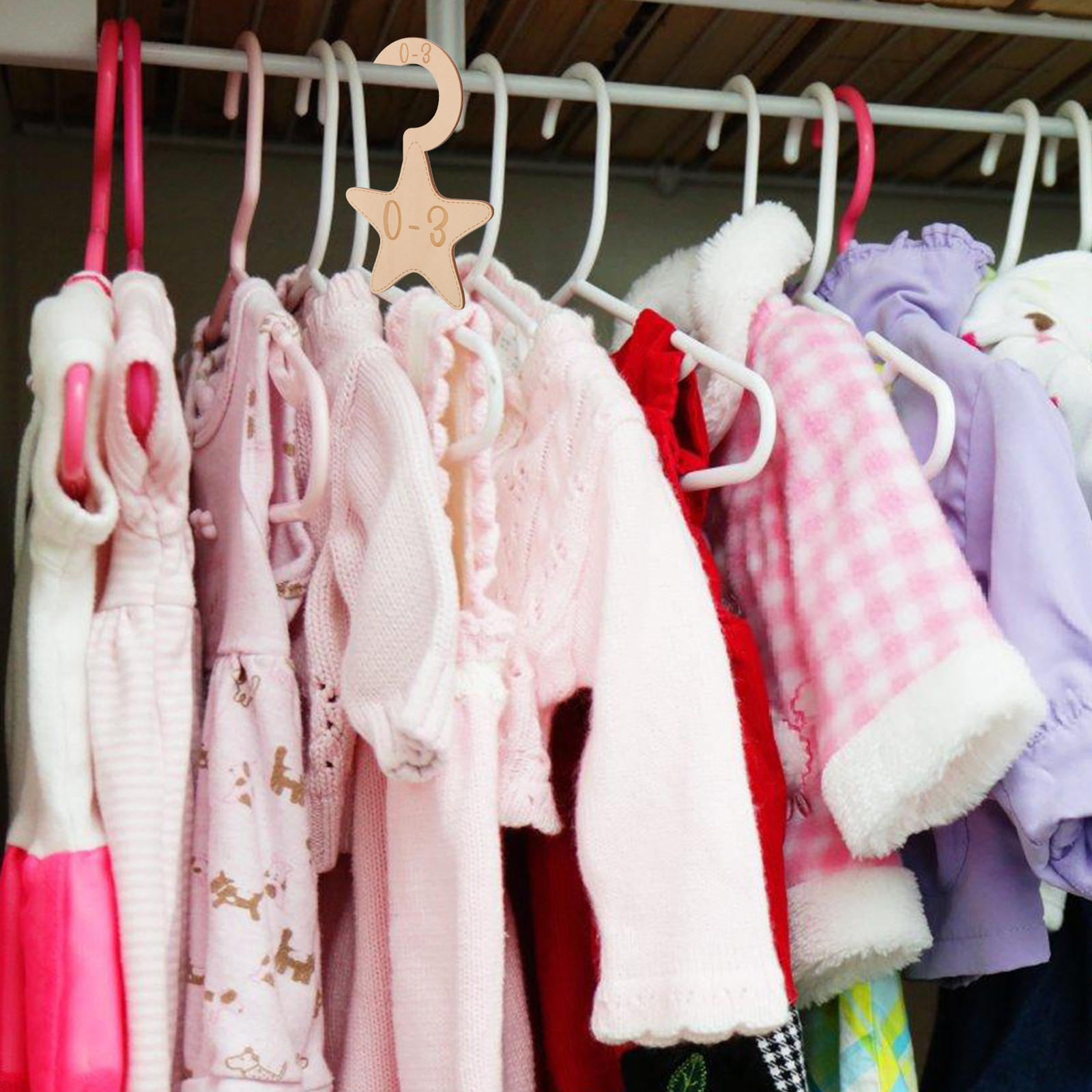 Baby Clothing Organizer - 7 шт. деревянных разделителей для детского