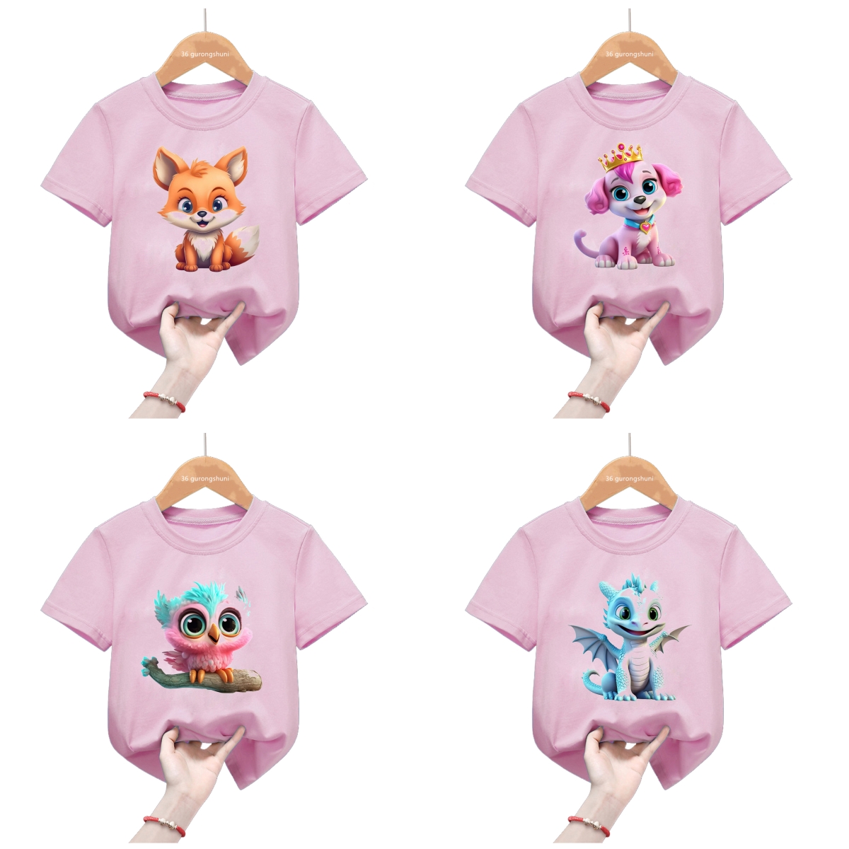 Baby Clothing Elephant - Розовые топы, Милая футболка с маленьким