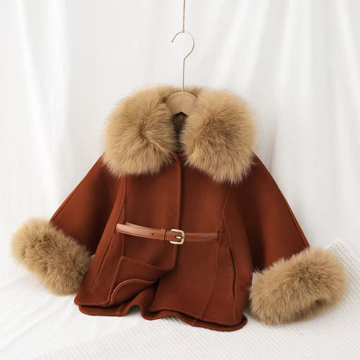 Baby Clothing High End - Двустороннее шерстяное пальто для девочек, осенне-зимний