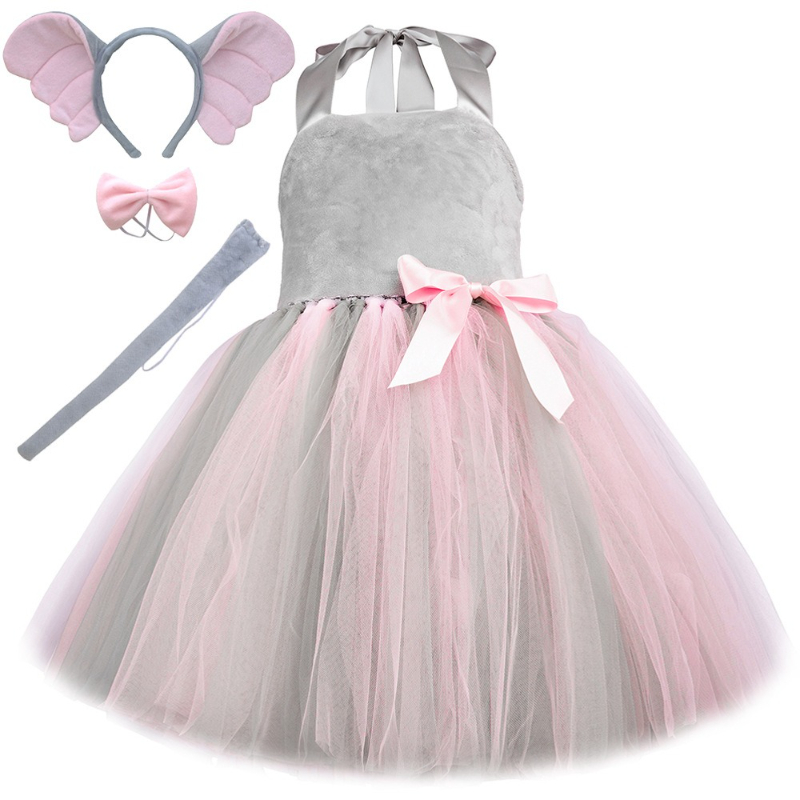 Baby Clothing Elephant - Костюм слона для девочек, детское серо-розовое