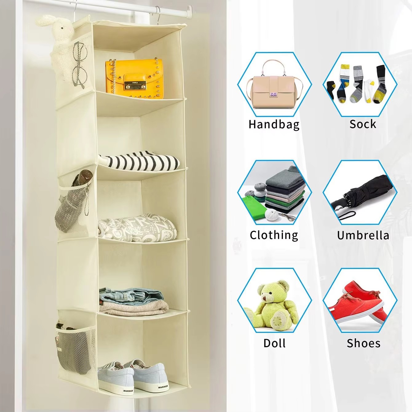 5-слойный подвесной тканевый о – обзор и цена Baby Clothing Organizer